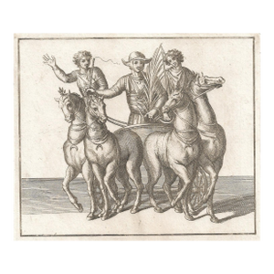 18th Century Roman Chariot Equestrian Engraving
