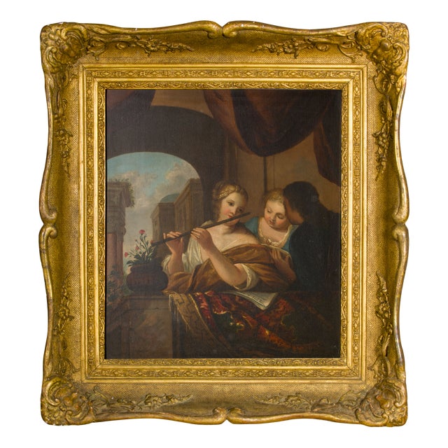 18th Century French Rococò Painting, Framed For Sale