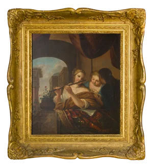 18th Century French Rococò Painting, Framed