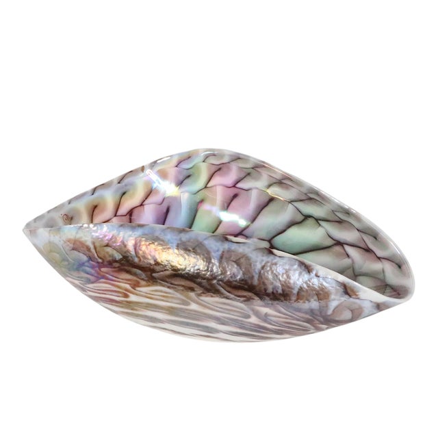 Glass Vintage Art Glass Shell Dish Fornace Ferro Vetro Artistco Murano C. 1970's For Sale - Image 7 of 14