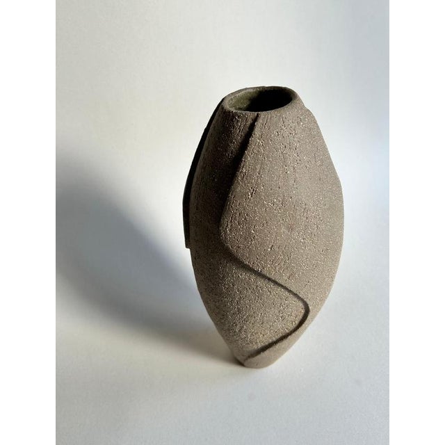 Les Dunes Sculptural Small Vase in Glazed Stoneware by Thalia Dalecky For Sale - Image 4 of 11