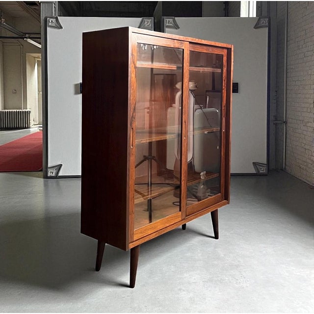 Danish Rosewood Display Cabinet with Sliding Doors, 1960s For Sale - Image 12 of 14
