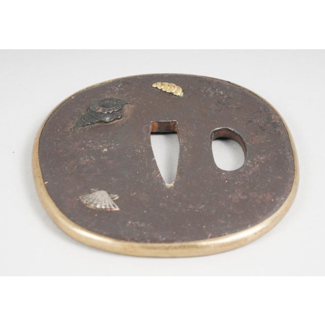 Japanese Mid 19th Century Japanese Bronze, Gold, and Silver Tsuba, Edo Period For Sale - Image 3 of 9