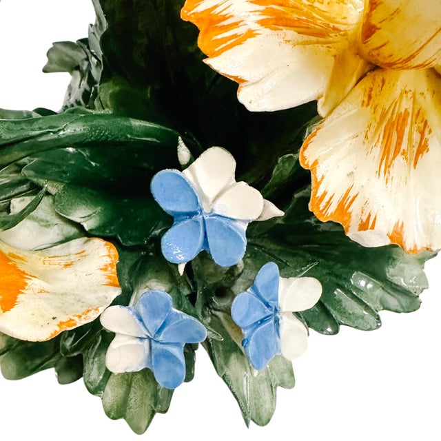 Mid 20th Century Capodimonte Oblong Flower Basket Topiary For Sale - Image 10 of 12