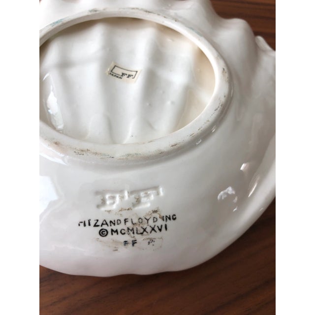 1970s 1976 Fitz and Floyd Blush Coquille Catchall For Sale - Image 5 of 7