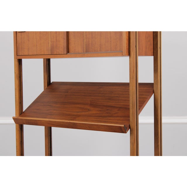 Mid Century Modern Walnut Bookcase Etagere Unit For Sale - Image 14 of 15