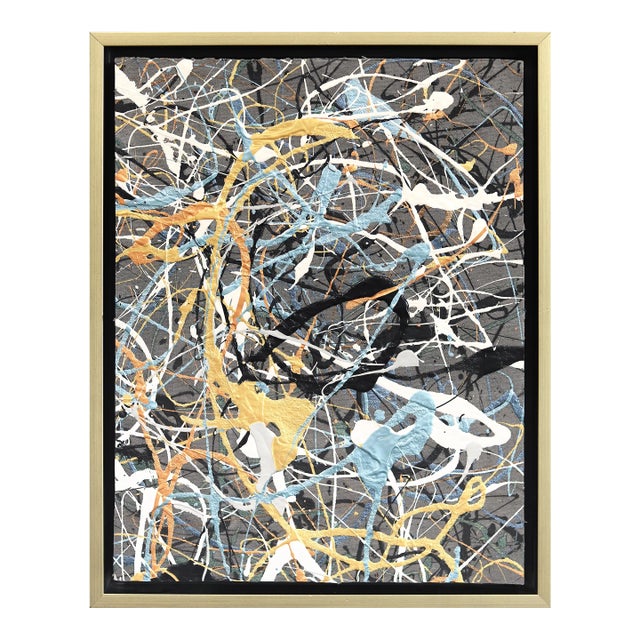 Play It Your Way 1 - Abstract Textural Painting Gold Frame Original Artwork by Marc Raphael For Sale