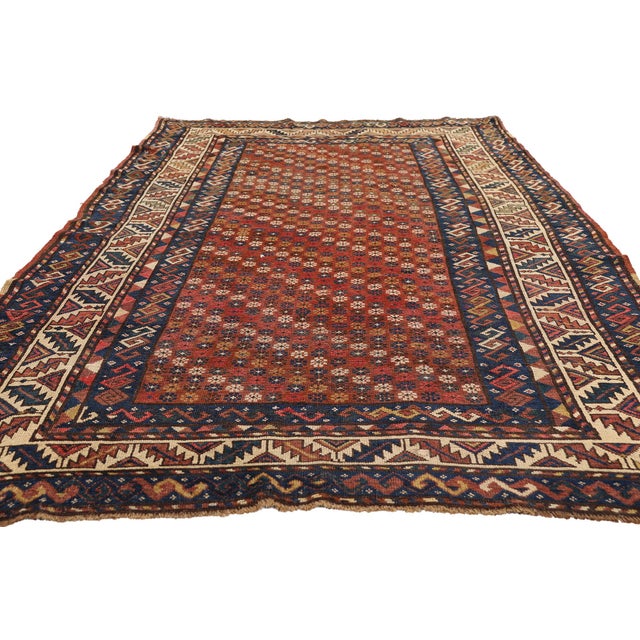 Mid-Century Modern Late 19th Century Caucasian Kazak Rug, 04'06 X 08'09 For Sale - Image 3 of 10
