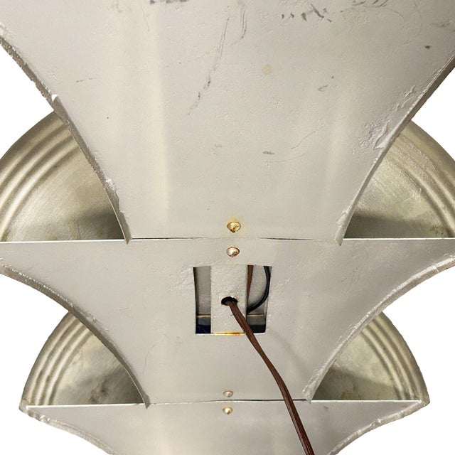Large 2' Grand Streamline Enameled Spun Aluminum 3 Tier Wall Sconce For Sale In Los Angeles - Image 6 of 7