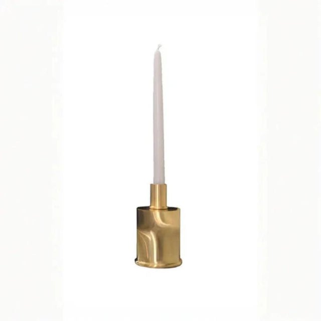 Rl 02 Mini Candleholder in Caspal Brushed Brass by Caspal For Sale - Image 4 of 10