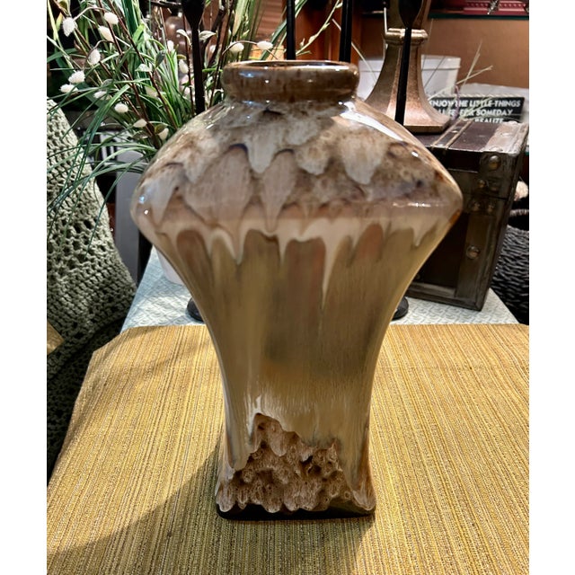 1980s 1980s Art Nouveau Style Drip Glazed Vase For Sale - Image 5 of 9