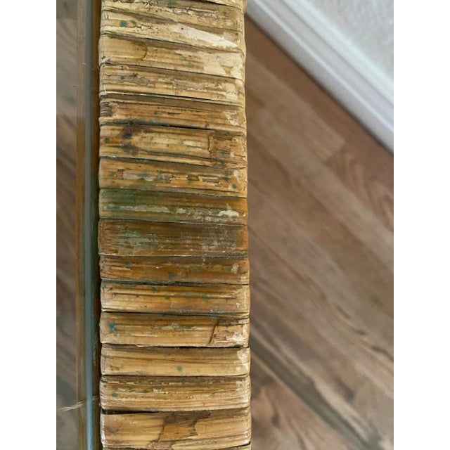 1980s Vintage Rattan and Glass Side End Tables - a Pair For Sale - Image 11 of 13