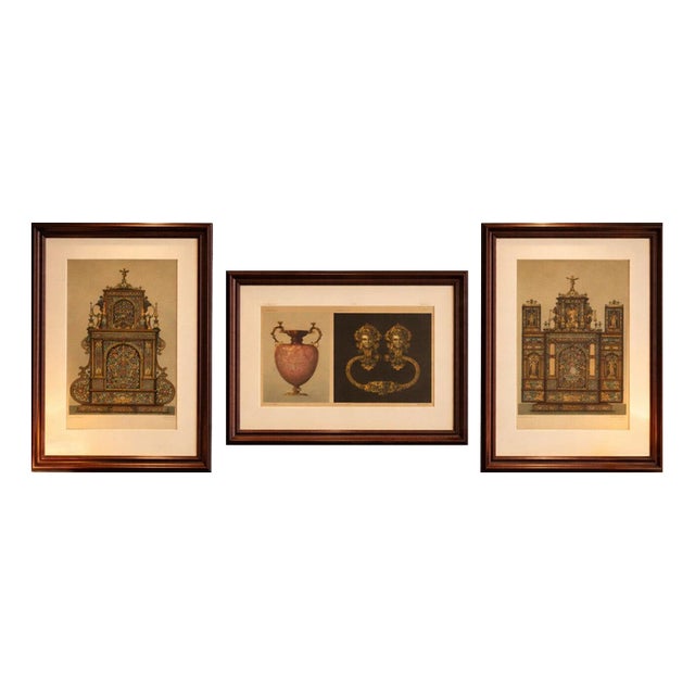 Franz Xaver Zettler, Bavarian Altar Triptych, 1874, Prints, Framed, Set of 3 For Sale