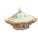 Ceramic Vintage Chinoiserie Adams Calyx Ware Metz Aqua Blue Octagonal Covered Serving Dish For Sale - Image 7 of 11