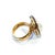 Bochic “Orient” Vintage Multi Sapphire & White Pearl Ring Set 18K Gold & Silver Natural Multi Color Fancy Sapphires 1...