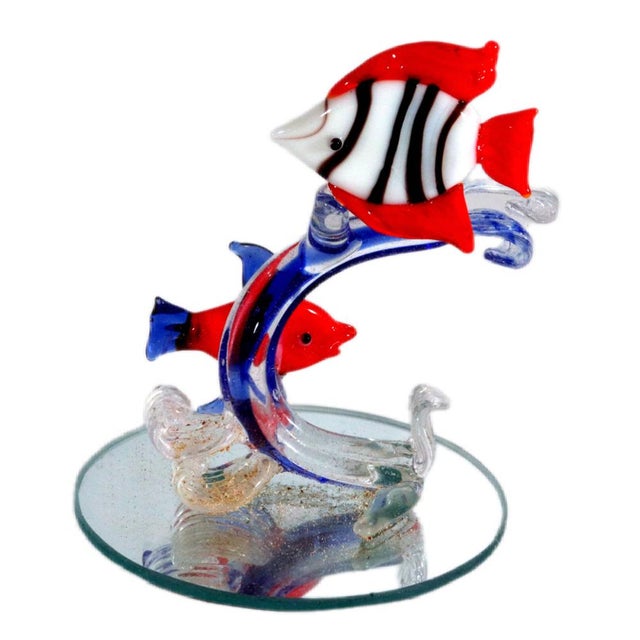Murano Vintage Italian Murano Glass Fish Figures-a Set of Six For Sale - Image 4 of 18