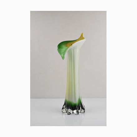 Green and Yellow Murano Glass Vase, 1970s For Sale - Image 12 of 12