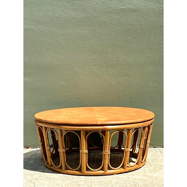 Vintage Looped Rattan Coffee Table For Sale - Image 12 of 12