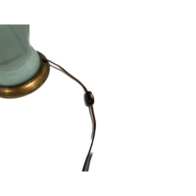 Mid-Century Modern Mid-Century Robin Egg Blue Glass Table Lamp Asian Midern For Sale - Image 3 of 4