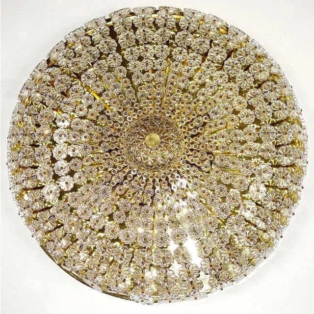 Austrian Crystal Flowers Ceiling Lamp by Emil Stejnar, 1960s For Sale - Image 11 of 13