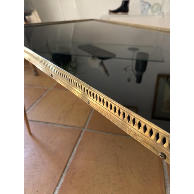 1930s Coffee Table in Brass with Black Glass Top, 1930s For Sale - Image 5 of 18