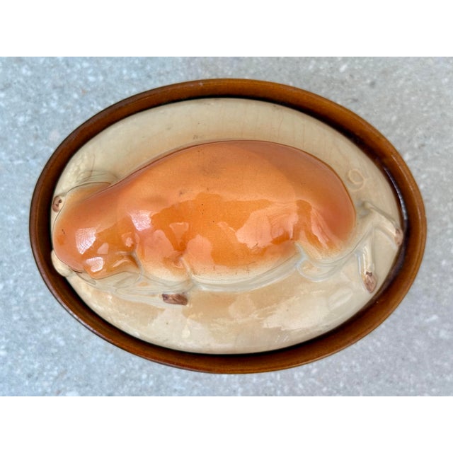 Mid 20th Century Portuguese Pottery Majolica Pig Pâté Tureen, Casserole in the Style of Secla- Circa 1950 For Sale - Image 5 of 12