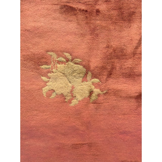 1920s Salmon Pink Vintage Chinese Art Deco Rug 9' X 11'04" For Sale - Image 4 of 5