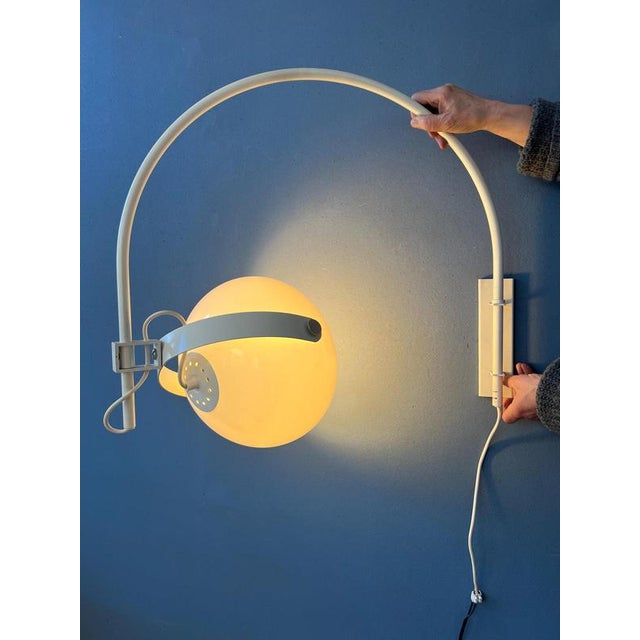 Vintage Space Age Mushroom Arc Wall Lamp from Dijkstra For Sale - Image 4 of 11