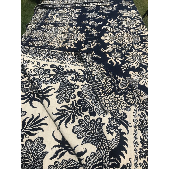 Pennsylvania 1844 Jacquard Fancy Hand-Loomed Coverlet Antique: this blanket is in good condition and is of sturdy...