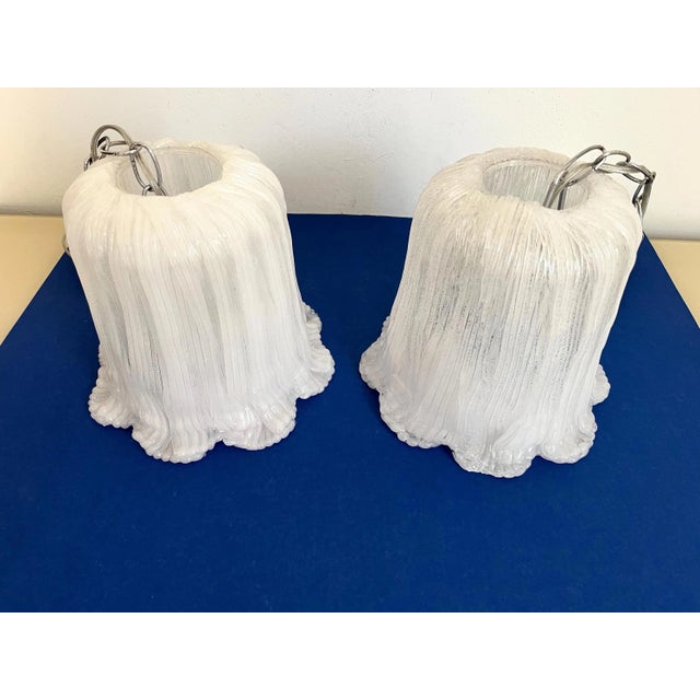 1960s Lucite Tulip Pendant Lights - a Pair For Sale - Image 11 of 17