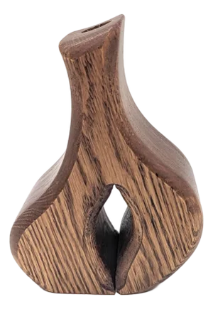 Vintage Oak Wood Candle Holder