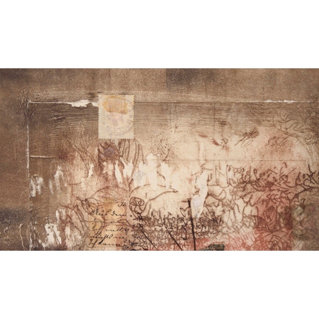 Contemporary "Hivatalo - Chine Colle" Contemporary Monoprint with Collage by Michael Pauker For Sale - Image 3 of 10