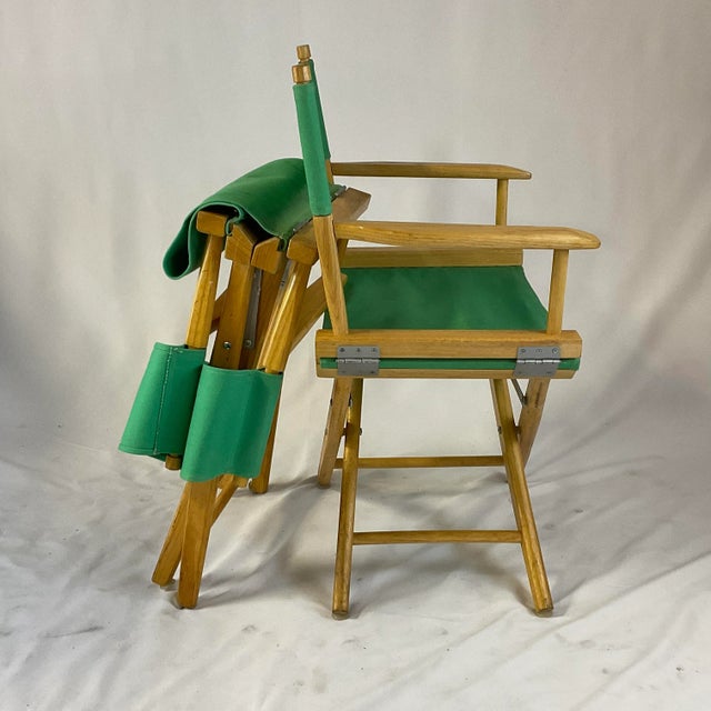 Vintage Folding Directors Chairs in Kelly Green a Pair Chairish
