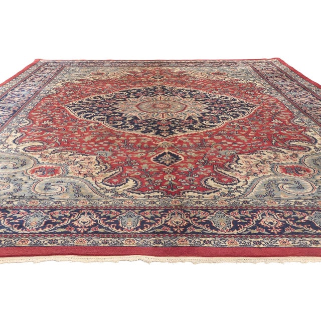 American Late 20th Century Vintage Indian Tabriz Rug - 08'00 X 11'04 For Sale - Image 3 of 9
