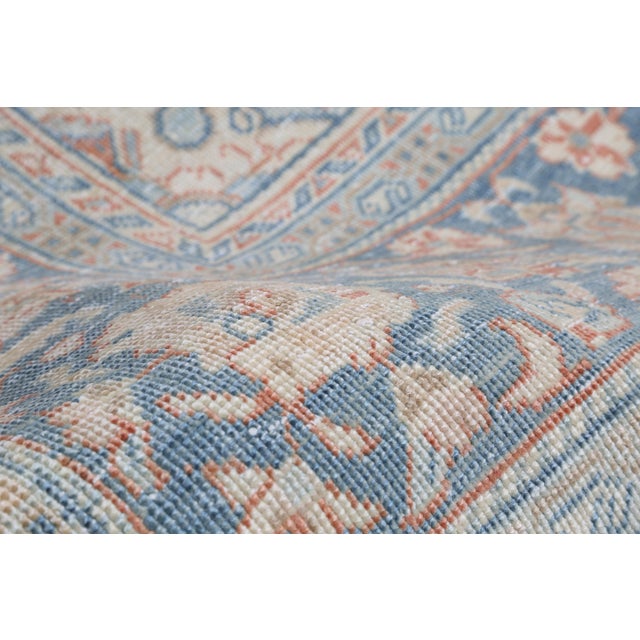 Gorgeous Antique Tribal Rug – Soft Coral & Dusty Blue Palette Rug for Floor -8'' 5'' X 11' 9'' For Sale - Image 12 of 12