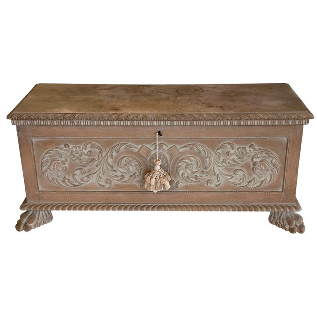Gustavian (Swedish) Antique Swedish Paw Foot Hope Chest Cedar Lined Trunk For Sale - Image 3 of 5