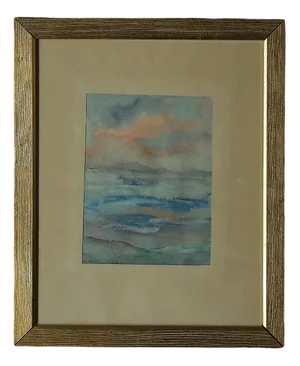 Frideborg Bryth, Landscape, Gouache, 1961, Framed