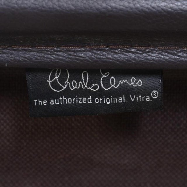 EA-108 Chair in Dark Brown Leather by Charles Eames, 2007 For Sale - Image 17 of 18