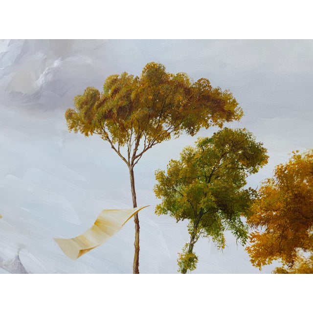 Michael Gorban, Landscape With Mandolin, Original Oil Painting on Canvas, Signed, 40 X 50 In. For Sale - Image 4 of 5