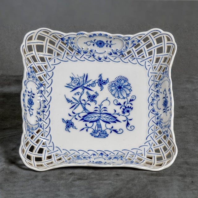 Signed Blue Onion Plate from Meissen Porcelain For Sale - Image 12 of 12