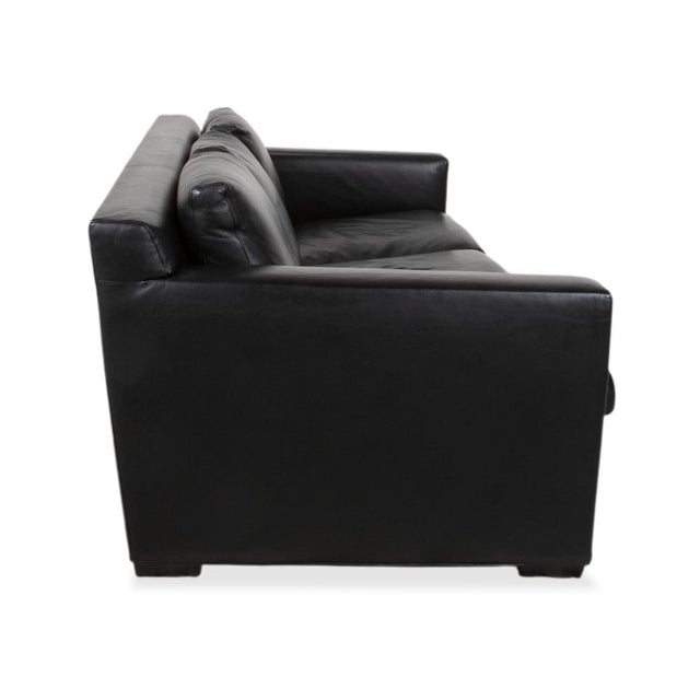 Leather Three-Seater Black Sofa from Minotti For Sale - Image 9 of 12