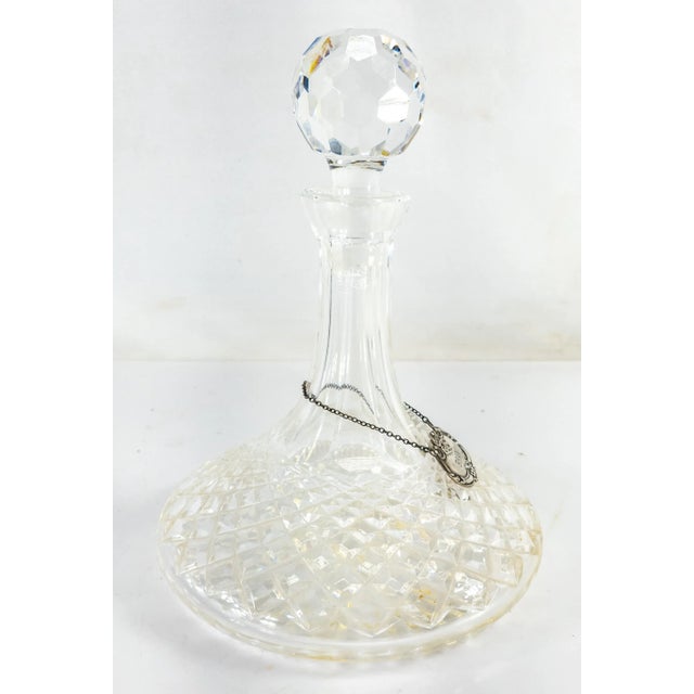 Mid 20th Century Mid-Century Crystal Glass Brandy Decanter Bottle For Sale - Image 5 of 11