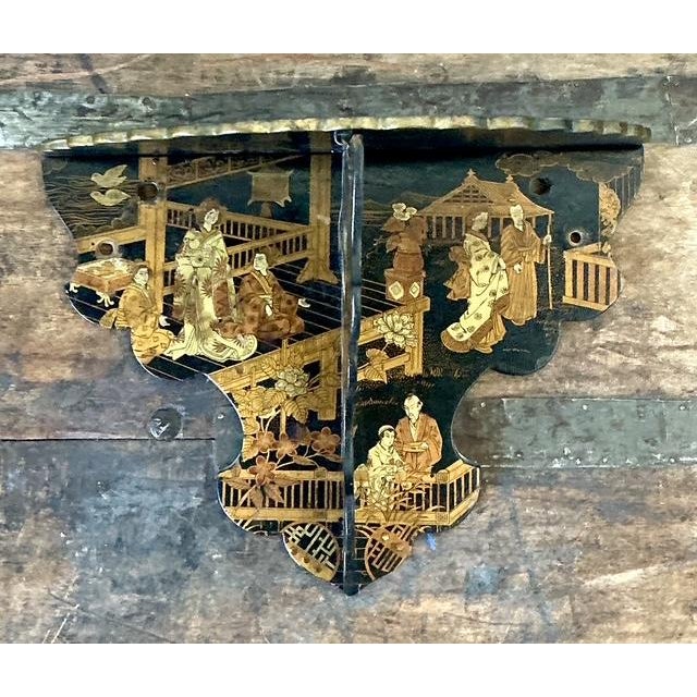 Wood Vintage Asian Chinoiserie Folding Bracket For Sale - Image 7 of 7