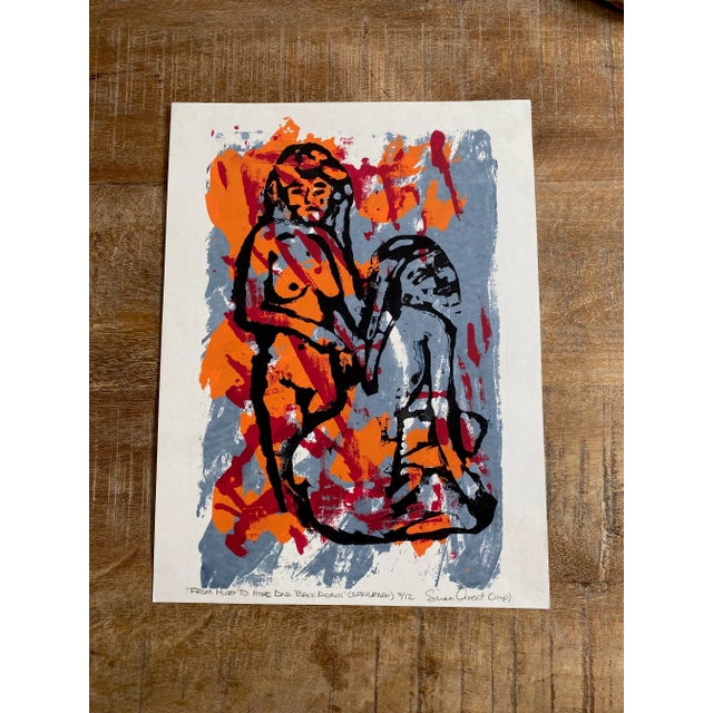 Black 1990s Expressionist Style Figurative Nude Silkscreen Original Print For Sale - Image 8 of 8