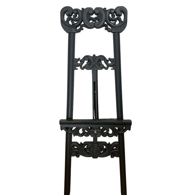 Vintage Carved Wood Art Display Easel For Sale - Image 10 of 10