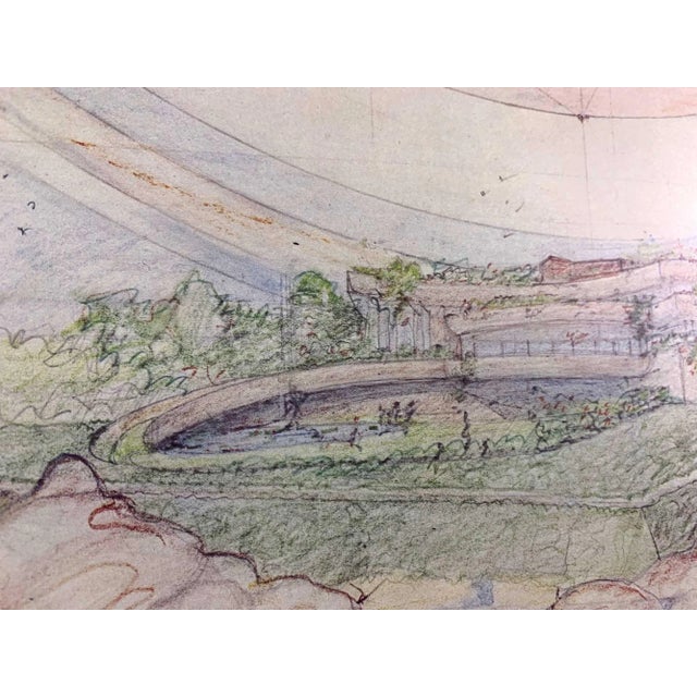 1970s Frank Lloyd Wright Lithograph Sign Stuart Haldorn House "The Wave" 1945 W/Frame For Sale - Image 5 of 9