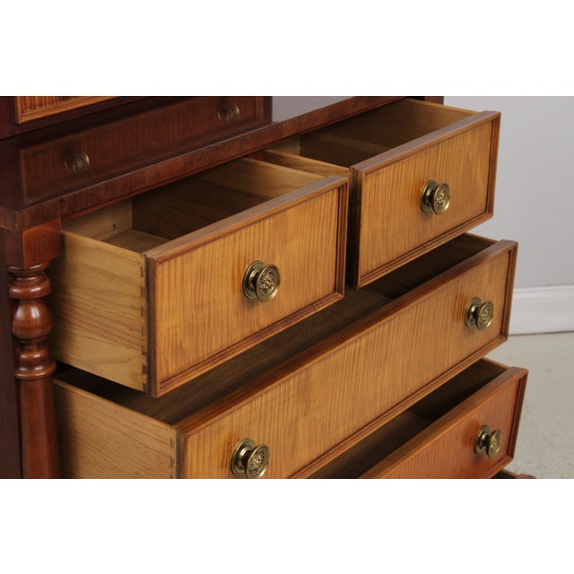 Tiger Maple Front Sheraton Mahogany Dresser W. Jewelry Box For Sale In Philadelphia - Image 6 of 14