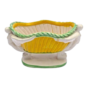 Antique Winged Caryatid & Floral Basket Cachepot