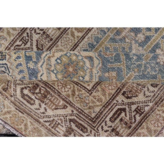 Long Antique Persian Malayer Runner in Gray, Blue, Green With All-Over Design For Sale - Image 13 of 13