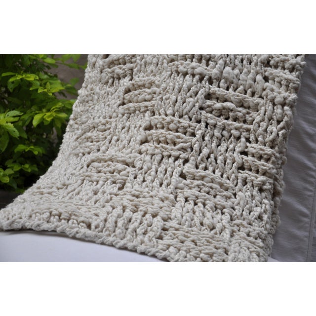 Rustic Chess Chunky Knit Throw For Sale - Image 3 of 7
